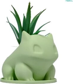 Merkloos Pokémon Bulbasaur Bloempot - Inclusief Opvangschaal - Pastelgroen