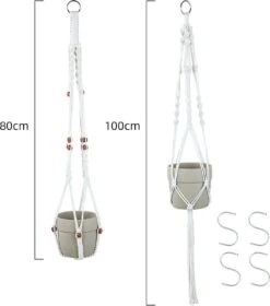 4 Stuks Luxe Macrame Plantenhangers - Boho Handgeweven Katoen Hangpot Voor Binnen/Buiten - Hangende Bloempot Met Kralen - Macramé Touw/Koord Hangplant Houder - Bohemian Wandhanger Decoratie - Plant Hanger - Verticale Tuin Bloempothouder Planthanger -Tuinen Speciaal Winkel 1060x1200 2