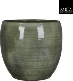 Mica Decorations Lester Bloempot - H31 X Ø33 Cm - Terracotta - Groen -Tuinen Speciaal Winkel 1075x1200