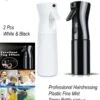 Merkloos Sibel Extreme Mist Verstuiver 160ml Zwart En Wit| Professional Hairdressing Plastic Fine Mist Spray Bottle - 2 Stucks -Tuinen Speciaal Winkel 1081x1200
