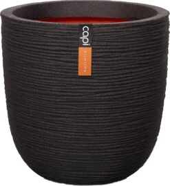 Capi Europe - Bloempot Bol Rib NL - 35x34 - Zwart - Voor Binnen En Buiten - KBLR932 -Tuinen Speciaal Winkel 1102x1200 1