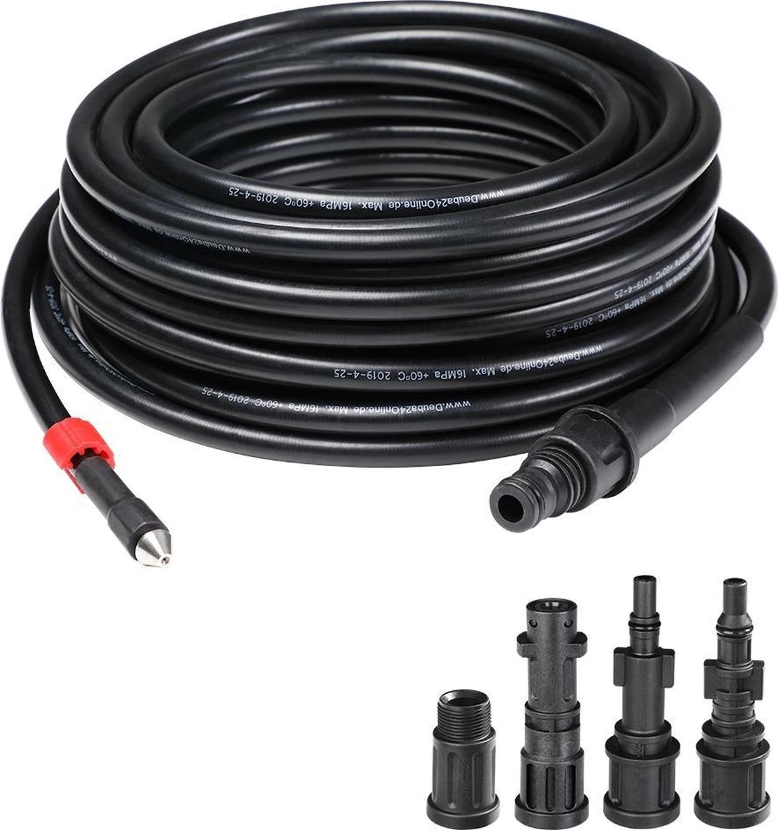 Deuba Rioolreiniging Set -15 M 160 Bar - Incl. 4 Adapters 4 Deuba Rioolreiniging Set -15 M 160 Bar - Incl. 4 Adapters - Afbeelding 2