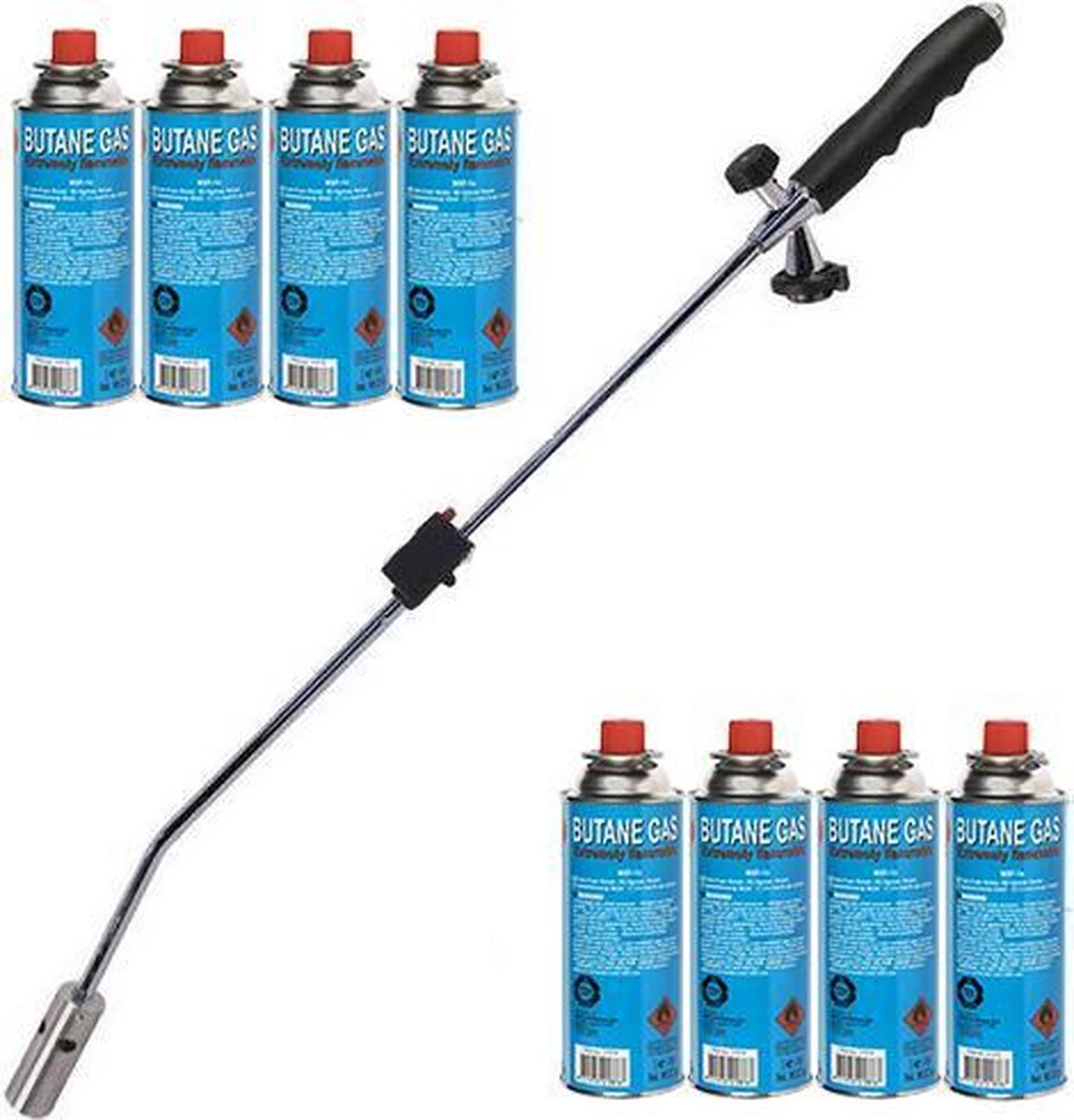 Onkruidbrander Set Met 8 Gasflessen 3 Onkruidbrander Set Met 8 Gasflessen