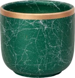 Bloempotten Binnen - Keramiek - Gouden Rand - Bloempot Buiten - Afvoergat 24 Cm - Groen – Groot -Tuinen Speciaal Winkel 1155x1200
