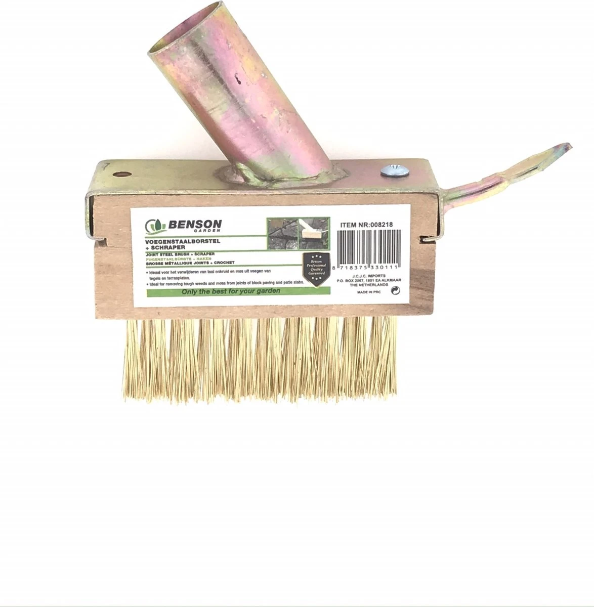 Benson Onkruidborstel - Voegenkrabber - Onkruidkrabber - Zonder Steel - Messing - Met Haak 3 Benson Onkruidborstel - Voegenkrabber - Onkruidkrabber - Zonder Steel - Messing - Met Haak