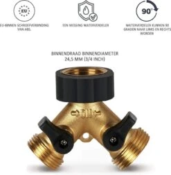 Y Stuk Kraan - Kraan Splitter - Waterverdeler - Buitenkraan - Waterverdeler 2 Weg – Messing - Afzonderlijk Af Te Sluiten -Tuinen Speciaal Winkel 1177x1200