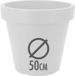 Kunststof Bloempot Wit Ø50 Cm - Hoogte 42 Cm -Tuinen Speciaal Winkel 1189x1200 1