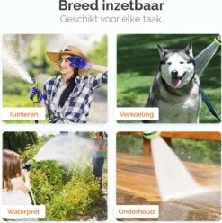 Goliving Tuinslang Flexibel - 30 Meter - Uitrekbare Tuinslang Sproeier - Tuinsproeier - Zwart - Acht Standen - Met Opbergtas -Tuinen Speciaal Winkel 1195x1200