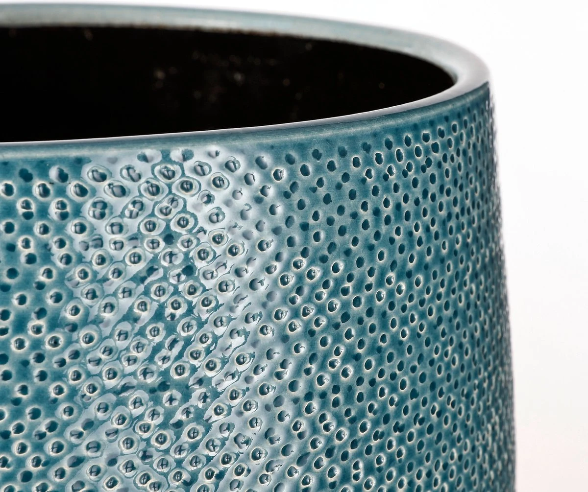 Mica Decorations Gabriel Bloempot - H20 X Ø25 Cm - Keramiek - Blauw 5 Mica Decorations Gabriel Bloempot - H20 X Ø25 Cm - Keramiek - Blauw - Afbeelding 3