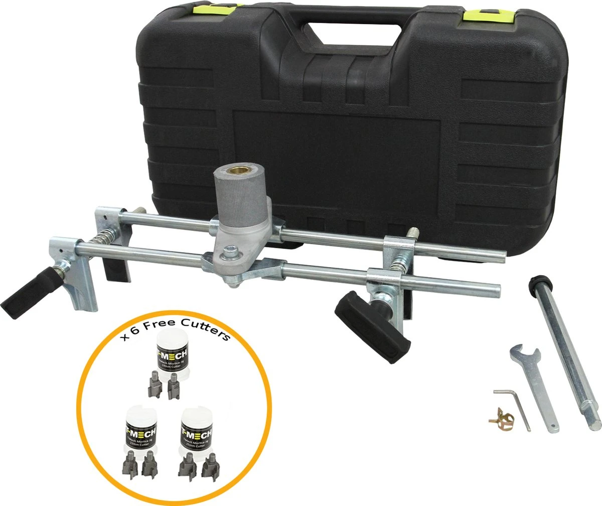 T-Mech Slotkast Frees – Freesmal Deurslot - Inclusief 6 Hardmetalen Frezen - 43 Cm H X 20 Cm B X 15 Cm D - Nauwkeurige Frees In 5 Minuten 3 T-Mech Slotkast Frees – Freesmal Deurslot - Inclusief 6 Hardmetalen Frezen - 43 Cm H X 20 Cm B X 15 Cm D - Nauwkeurige Frees In 5 Minuten