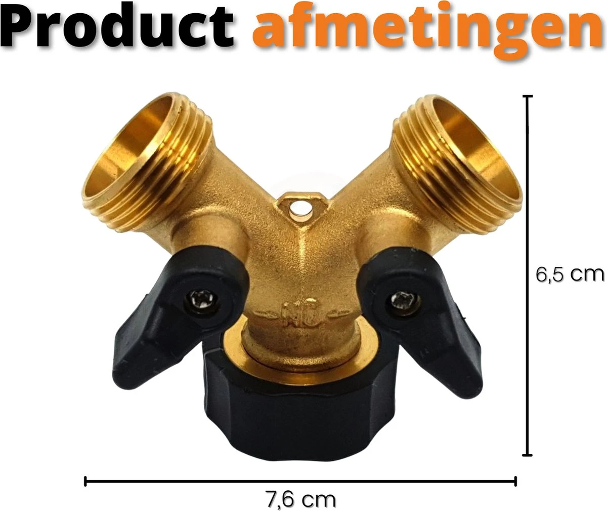 Horvitus Waterverdeler 2 Weg - Y Stuk Kraan Splitter - Voor Europese Kranen - Messing 4 Horvitus Waterverdeler 2 Weg - Y Stuk Kraan Splitter - Voor Europese Kranen - Messing - Afbeelding 2