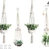 4 Stuks Luxe Macrame Plantenhangers - Boho Handgeweven Katoen Hangpot Voor Binnen/Buiten - Hangende Bloempot Met Kralen - Macramé Touw/Koord Hangplant Houder - Bohemian Wandhanger Decoratie - Plant Hanger - Verticale Tuin Bloempothouder Planthanger -Tuinen Speciaal Winkel 1200x1015