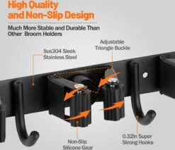 BOTC Bezemhouder - 5 Houders 6 Haken - Gereedschapshouder - Zeflklevend - Bezem Ophangsysteem - Ophanghaken - Tuingereedschap -Tuinen Speciaal Winkel 1200x1034 2