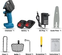 Merkloos Mini Accu Kettingzaag - 4 Inch Elektrische Boomzaag - Handkettingzaag - Met 2 Accu En 1 Oplader - Voor Tuinboom Ranch Bomen Snijden Hout- Blauw 31 Merkloos Mini Accu Kettingzaag - 4 Inch Elektrische Boomzaag - Handkettingzaag - Met 2 Accu En 1 Oplader - Voor Tuinboom Ranch Bomen Snijden Hout- Blauw -Tuinen Speciaal Winkel 1200x1062 5