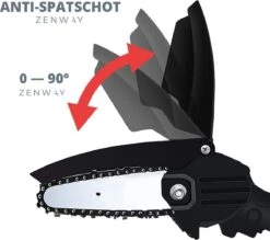 Zenway - Mini Kettingzaag - Snoeizaag - Kettingzaag - Kettingzaag Elektrisch Met 1 Accu- Inclusief Koffer - 1 Extra Accu - Zwart -Tuinen Speciaal Winkel 1200x1064 2