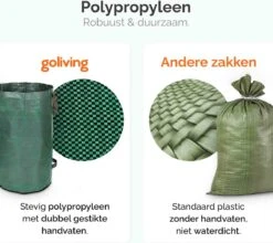 Goliving Tuinafvalzak - Set Van 2- Tuinafvalzakken Opvouwbaar - Tuinzak - Tuinafvalemmer - 2x 280 Liter - Groen -Tuinen Speciaal Winkel 1200x1068