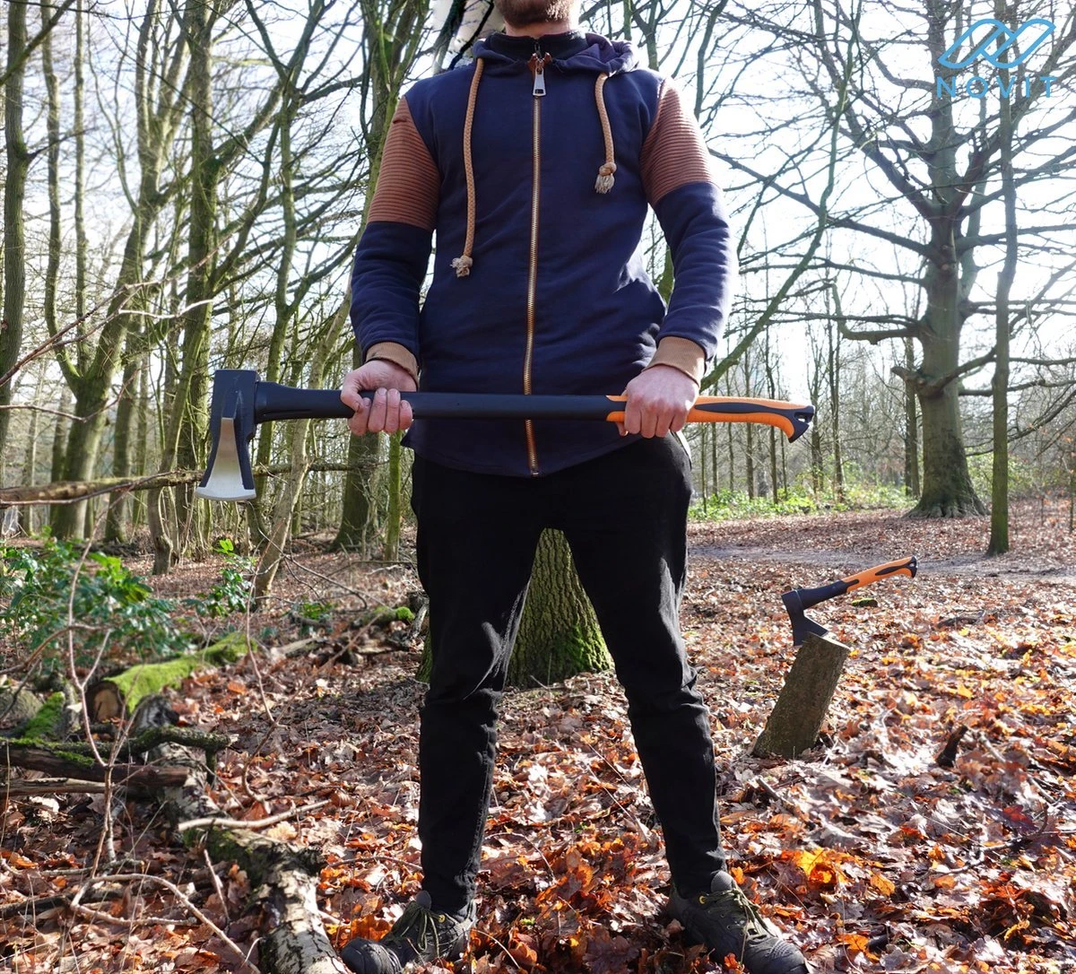 Novit Kloofbijl XL - Bijl Met Fiberglass Handvat 3kg 7 Novit Kloofbijl XL - Bijl Met Fiberglass Handvat 3kg - Afbeelding 5