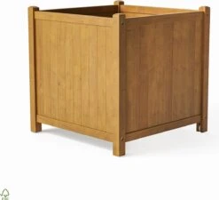 Houten Plantenbak Met Wieltjes 50x50 - Geolied Duurzaam FSC Acaciahout – Bloembak Buiten - Plantenbakken Buiten - Perfecthomeshop -Tuinen Speciaal Winkel 1200x1094 2