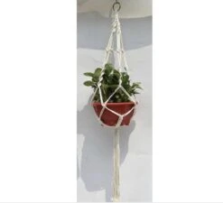 Merkloos Plantenhanger Macramé - Luxe Gevlochten Touw Katoen - 1 Stuk - Plantenpot Ophangen - Planthanger -Tuinen Speciaal Winkel 1200x1095 2