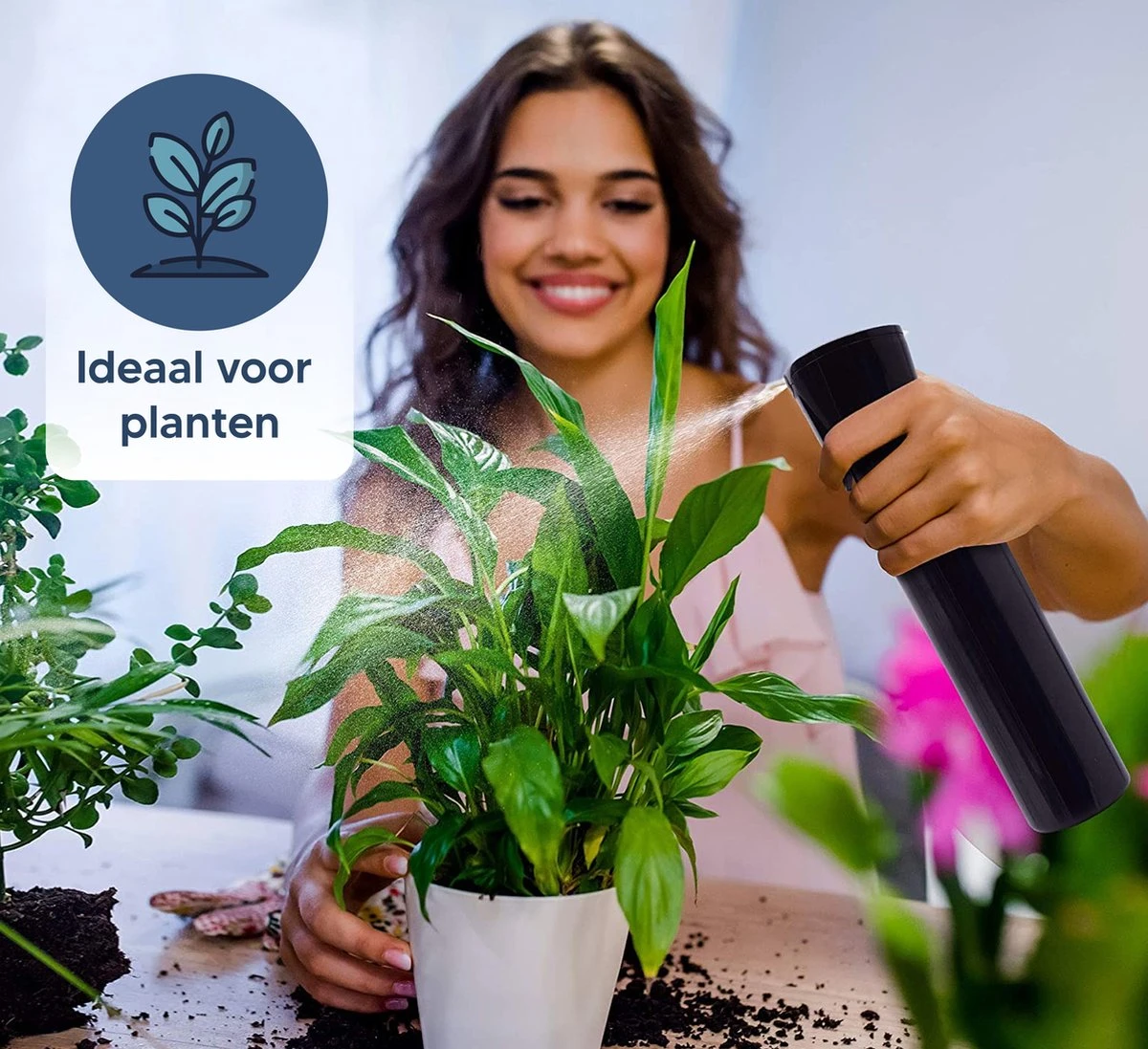 Johannes & Co Waterspuit Zwart - Waterverstuiver Mist Verstuiver Haar 9 Johannes & Co Waterspuit Zwart - Waterverstuiver Mist Verstuiver Haar - Afbeelding 7