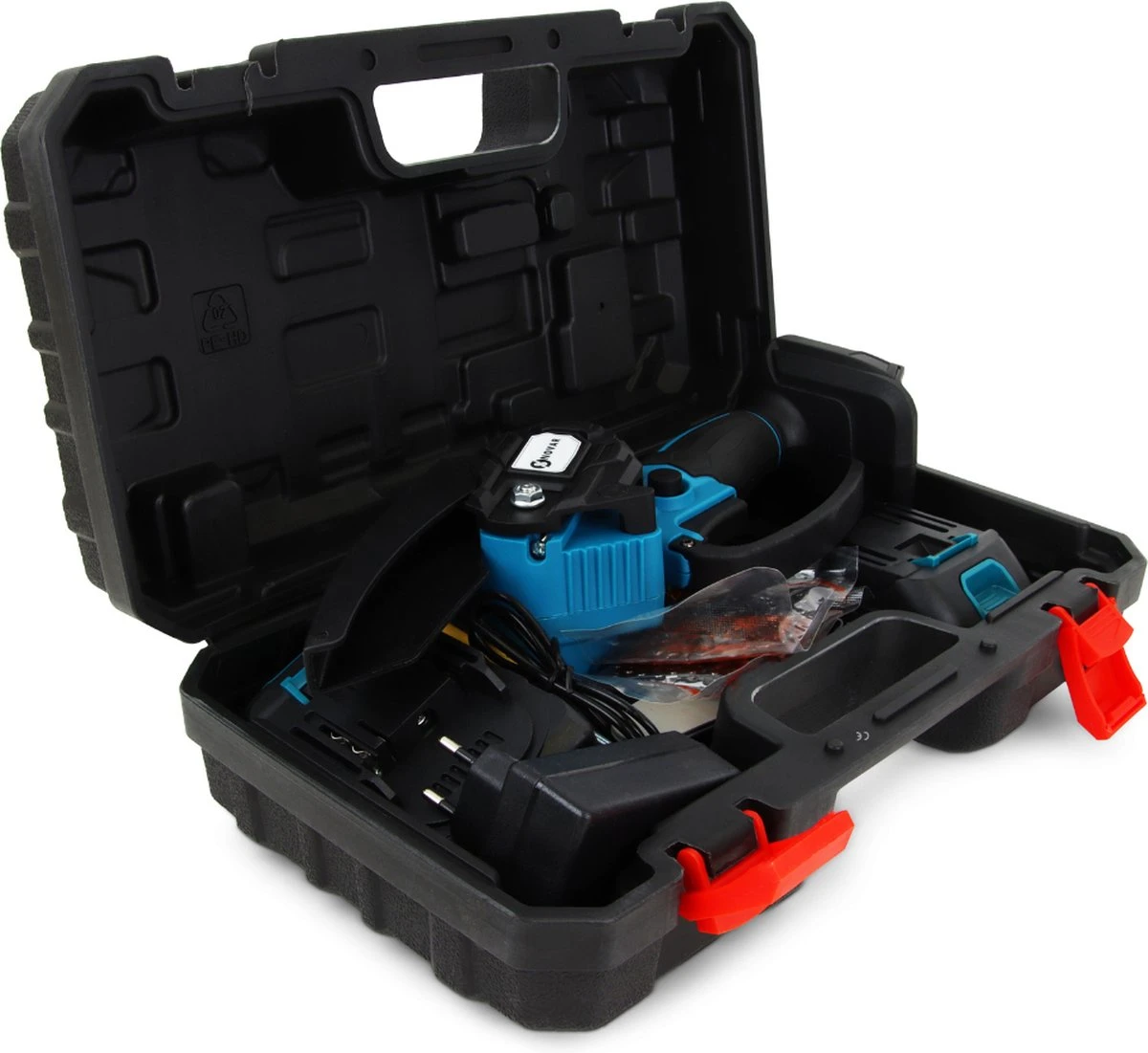 NovarGarden® Mini Kettingzaag NG1 - Met 2x Accu - Takkenzaag - Snoeizaag - Electrisch - Handzaag - Boomzaag - 21V 4 NovarGarden® Mini Kettingzaag NG1 - Met 2x Accu - Takkenzaag - Snoeizaag - Electrisch - Handzaag - Boomzaag - 21V - Afbeelding 2