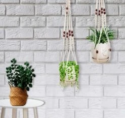 4 Stuks Luxe Macrame Plantenhangers - Boho Handgeweven Katoen Hangpot Voor Binnen/Buiten - Hangende Bloempot Met Kralen - Macramé Touw/Koord Hangplant Houder - Bohemian Wandhanger Decoratie - Plant Hanger - Verticale Tuin Bloempothouder Planthanger -Tuinen Speciaal Winkel 1200x1125 3