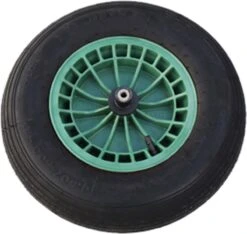 FORT 2PLy Kruiwagenwiel 400x100mm, Kunststof Velg, Kleur Groen, Luchtband -Tuinen Speciaal Winkel 1200x1138 3