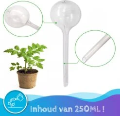 Summer Spark Waterdruppelaar Voor Planten 6 Stuks Transparant – 27 CM X 8 CM – 250 ML – Automatisch Watergeefsysteem Voor Kamerplanten – Planten Watergever Met Druppelsysteem – Waterbol -Tuinen Speciaal Winkel 1200x1153