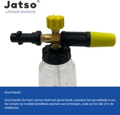 Jatso® Foam Cannon - Snow Foam - Foam Gun - Schuimlans - Foam Gun Auto - Foam Lance - Schuimsproeier - Snow Foam Cannon - Past Op Karcher K1 T/m K7 - Messing - Afneembaar Pistool -Tuinen Speciaal Winkel 1200x1153 5