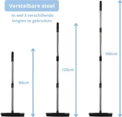 2 In 1 Rubberen Bezem – Bezem Binnen & Buiten – Vloerwisser Met Steel - Met Huisdierhaar Verwijderaar - Vloertrekker – Veger - Extra Lang 160cm -Tuinen Speciaal Winkel 1200x1156 8