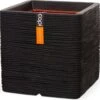 Capi Europe - Bloempot Vierkant Rib NL - 30x30x30 - Zwart - Voor Binnen En Buiten - KBLR902 -Tuinen Speciaal Winkel 1200x1167 3
