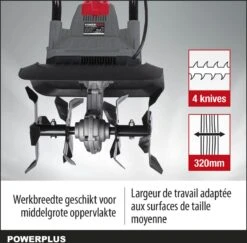 Powerplus POWEG7010 Tuinfrees - 1050W - Werkbreedte 320mm - Werkdiepte Max. 220mm - Incl. 4 Messen 12 Powerplus POWEG7010 Tuinfrees - 1050W - Werkbreedte 320mm - Werkdiepte Max. 220mm - Incl. 4 Messen -Tuinen Speciaal Winkel 1200x1179 19
