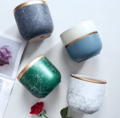 Bloempotten Binnen - Keramiek - Gouden Rand - Bloempot Buiten - Afvoergat 24 Cm - Groen – Groot -Tuinen Speciaal Winkel 1200x1183 1