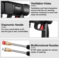 Merkloos Drillpro Elektrische Accu - Hogedrukreiniger - 30Bar - Multifunctioneel Mondstuk - Draagbaar Oplaadbaar Snoerloos - Zwart -Tuinen Speciaal Winkel 1200x1191 12
