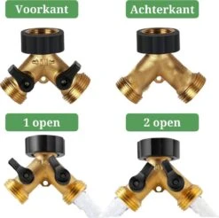 Y Stuk Kraan - Kraan Splitter - Waterverdeler - Buitenkraan - Waterverdeler 2 Weg – Messing - Afzonderlijk Af Te Sluiten -Tuinen Speciaal Winkel 1200x1193 1