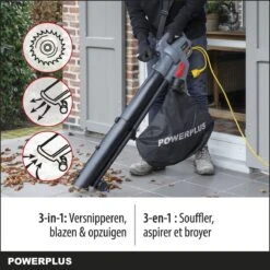 Powerplus POWEG9013 Elektrische Bladblazer - Bladzuiger En -versnipperaar - 3300W - Blazen - Zuigen - Versnipperen - Incl. 40L Opvangzak -Tuinen Speciaal Winkel 1200x1200 1069