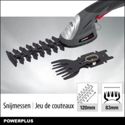 Powerplus POWEG4500 Gras-/Heggenschaar Accu - 7.2V - Snoeien En Knippen - Zwaardlengte 83/120mm - Mesafstand 8mm - Incl. 1,5Ah Accu En Lader - Haagschaar Voor Tuinonderhoud -Tuinen Speciaal Winkel 1200x1200 1180