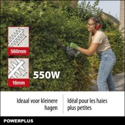 Powerplus POWEG40100 Elektrische Heggenschaar - 550W - Snoeien En Knippen - Zwaardlengte 560mm - Mesafstand 16mm - Haagschaar Voor Tuinonderhoud -Tuinen Speciaal Winkel 1200x1200 1211
