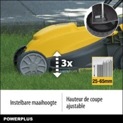 Powerplus POWXG6212T Elektrische Grasmaaier - Grasmachine Voor Kleine En Middelgrote Tuin - 1300W - Maaibreedte 320mm - Verstelbare Maaihoogte - 30L Opvangbak - Incl. Grastrimmer 250W -Tuinen Speciaal Winkel 1200x1200 1282