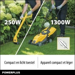 Powerplus POWXG6212T Elektrische Grasmaaier - Grasmachine Voor Kleine En Middelgrote Tuin - 1300W - Maaibreedte 320mm - Verstelbare Maaihoogte - 30L Opvangbak - Incl. Grastrimmer 250W -Tuinen Speciaal Winkel 1200x1200 1286