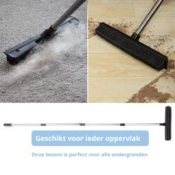 2 In 1 Rubberen Bezem – Bezem Binnen & Buiten – Vloerwisser Met Steel - Met Huisdierhaar Verwijderaar - Vloertrekker – Veger - Extra Lang 160cm -Tuinen Speciaal Winkel 1200x1200 1466