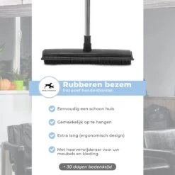 2 In 1 Rubberen Bezem – Bezem Binnen & Buiten – Vloerwisser Met Steel - Met Huisdierhaar Verwijderaar - Vloertrekker – Veger - Extra Lang 160cm -Tuinen Speciaal Winkel 1200x1200 1469