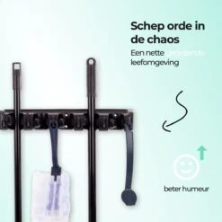 CLEANLY® Bezemhouder - Ophangsysteem Voor Tuingereedschap - Bezem Ophangsysteem - Gereedschapshouder Met Ophanghaken - ABS -Tuinen Speciaal Winkel 1200x1200 1488
