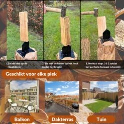 Miseru Houtklover – Geen Bijl Nodig – No Axe - Houtsplijter – Houtkliever – HANDMADE In Holland - Houtklover Voor Aanmaakhout – Metaal -Tuinen Speciaal Winkel 1200x1200 1597
