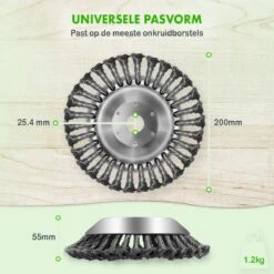 Merkloos SlimShop Onkruidborstel - Bosmaaier Grastrimmer - Onkruid - Onkruidkrabber - Voegenborstel - Onkruidverwijderaar - Max 10.000 Toerental P/m - 20CM -Tuinen Speciaal Winkel 1200x1200 1731