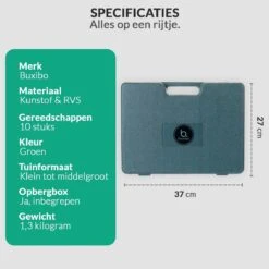 Tuinierset 10 Delig Met Complete Gereedschapskoffer Set Inclusief Tuinschaar, Handschep, Handhark, Plantenspuit, Haakvormige Voegenkrabber, Bloemenschepje, Bloemenschaar, Grasschaar En Heggenschaar -Tuinen Speciaal Winkel 1200x1200 1801