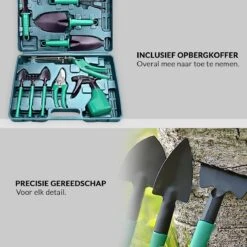 Tuinierset 10 Delig Met Complete Gereedschapskoffer Set Inclusief Tuinschaar, Handschep, Handhark, Plantenspuit, Haakvormige Voegenkrabber, Bloemenschepje, Bloemenschaar, Grasschaar En Heggenschaar -Tuinen Speciaal Winkel 1200x1200 1802