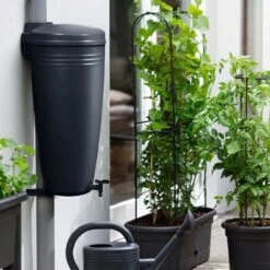 Elho Green Basics Rain Catcher 33 - Regenton Voor Balkonbuiten - Ø 33.5 X H 73.5 Cm - Zwart/Living Black -Tuinen Speciaal Winkel 1200x1200 431