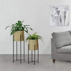 Bloempot Op Standaard Mol Set Van 2 Zwart En Goud 14 Bloempot Op Standaard Mol Set Van 2 Zwart En Goud -Tuinen Speciaal Winkel 1200x1200 537