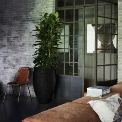 Capi Europe - Vaas Elegant Deluxe Rib NL - 45x72 - Zwart - Voor Binnen En Buiten - KBLR1138 -Tuinen Speciaal Winkel 1200x1200 559